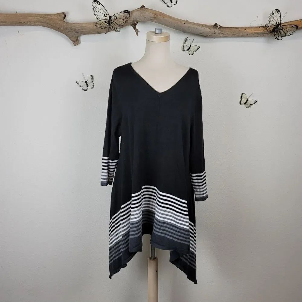 99 Jane Street black striped tunic